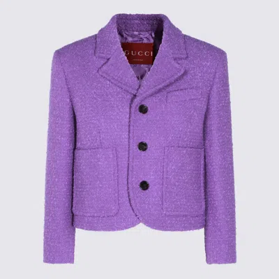 GUCCI PURPLE COTTON CASUAL JACKET