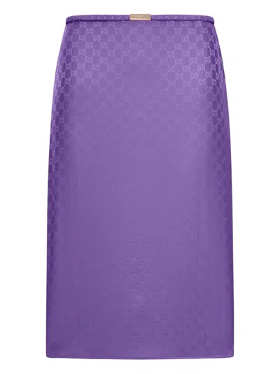 GUCCI PURPLE GABARDINE SILK SKIRT
