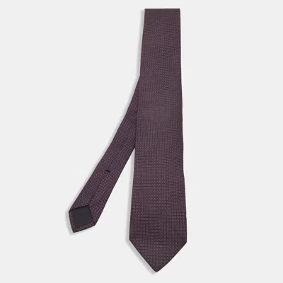 Pre-owned Gucci Purple Jacquard Silk Tie