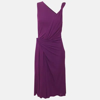 Pre-owned Gucci Purple Jersey Sleeveless Midi Dress M