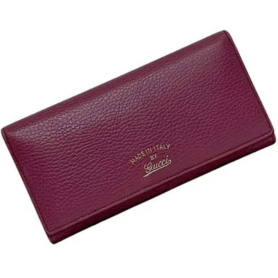 Pre-owned Gucci Purple Leather Long Wallet (bi-fold) ()