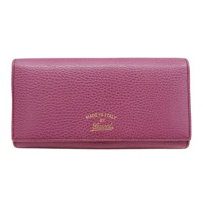 Pre-owned Gucci Purple Leather Long Wallet (bi-fold) ()