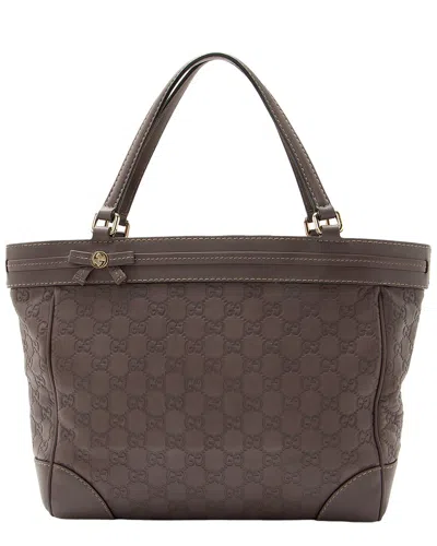 Gucci Purple Leather Mayfair Medium Tote (authentic Pre-loved) In Brown