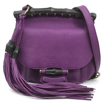 Pre-owned Gucci Purple Leather Shoulder Bag ()