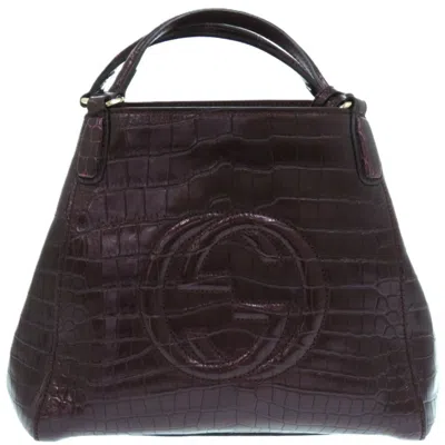 Pre-owned Gucci Purple Leather Tote Bag ()