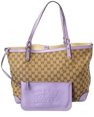 Pre-owned Gucci Purple Not Selected Canvas Craft Tote (authentic Pre-loved)