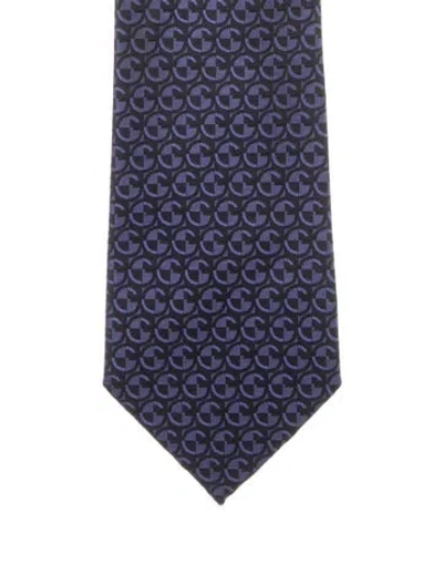 Pre-owned Gucci Purple Patterned Print Neck Tie