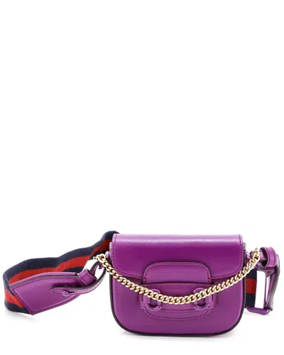 Gucci Purple Sheep Leather Horsebit 1955 Shoulder Bag Super Mini (authentic  Pre-loved)