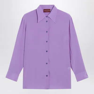 Gucci Purple Silk Shirt Women In Purple