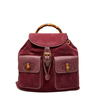 Pre-owned Gucci Purple Suede Backpack ()