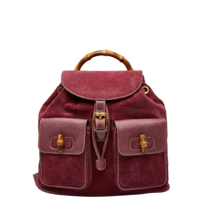 Pre-owned Gucci Purple Suede Backpack ()