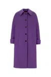 Gucci Solid Color Wool Overcoat In Purple