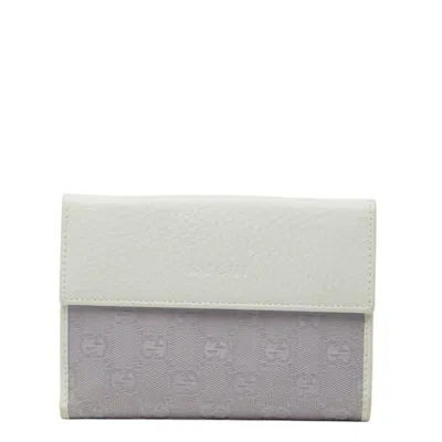 Pre-owned Gucci Purple White Gg Canvas Leather Wallet (bi-fold) ()