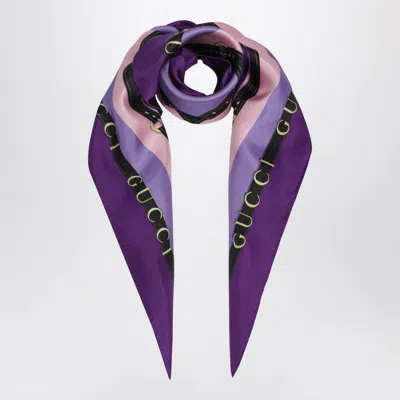 Gucci Purple/pink Printed Silk Twill Carré Women