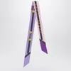 Gucci Long Silk Twill Scarf With Belt Print In Purple