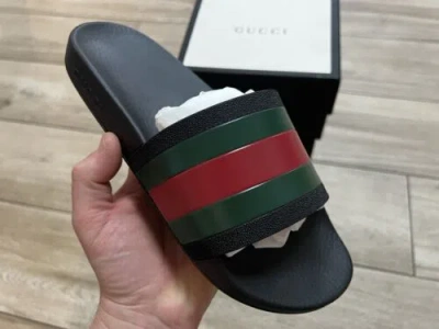 Pre-owned Gucci Pursuit 72 Slide Sandal Uk 8 - Eu 42 - Mens Women Unisex Rare Brand In Black