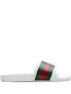 Gucci Pursuit Pool Slides In White