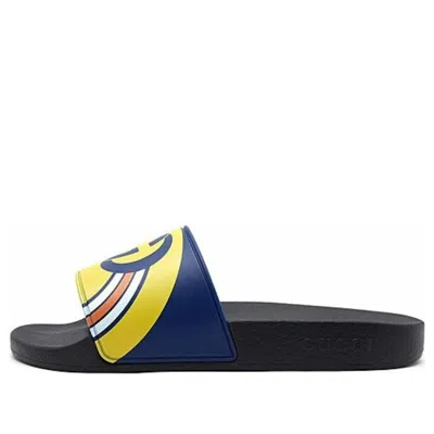 Gucci Pursuit Logo Slides 'gold Navy'