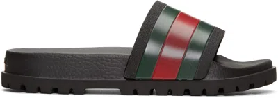Pre-owned Gucci Pursuit Trek Slides Size 5-15 Sandals Flip Flop Slip On Black Web