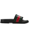 Gucci Pantoletten Mit Webdetail In Black