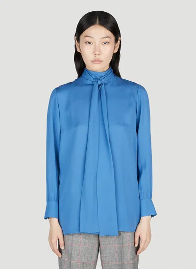 Gucci Pussy Bow Shirt In Blue