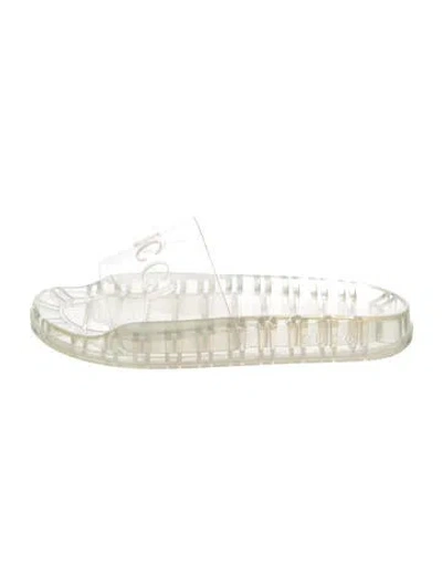 Pre-owned Gucci Pvc Flip Flops In White