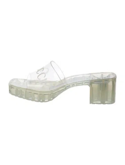 Pre-owned Gucci Pvc Graphic Print Slides