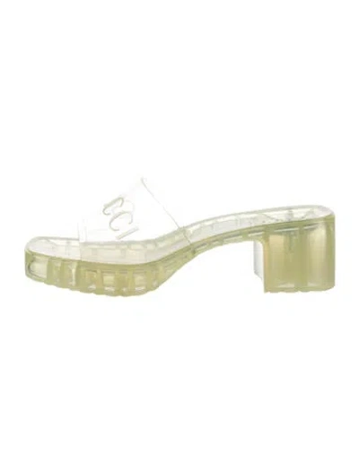 Pre-owned Gucci Pvc Slides In Transparent