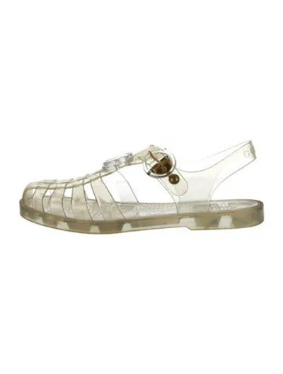 Pre-owned Gucci Pvc Slingback Flats In Transparent