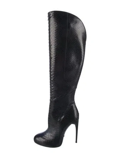 Pre-owned Gucci Python Boots In Black
