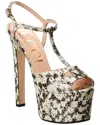 Gucci Python Platform Sandal In White