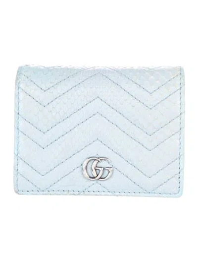 Pre-owned Gucci Python Wallet In Blue