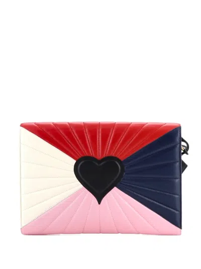 Pre-owned Gucci Queen Margaret Colorblock Leather Clutch Bag In Multi