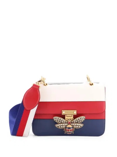 Pre-owned Gucci Queen Margaret Flap Bag Colorblock Leather Medium Shoulder Bag In Multi