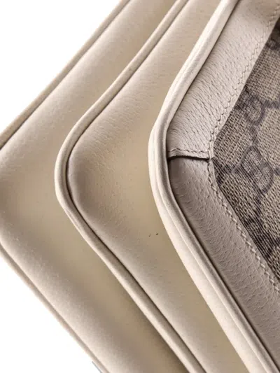 Pre-owned Gucci Queen Margaret Shoulder Bag Gg Coated Canvas Medium Crossbody Bag In Brown