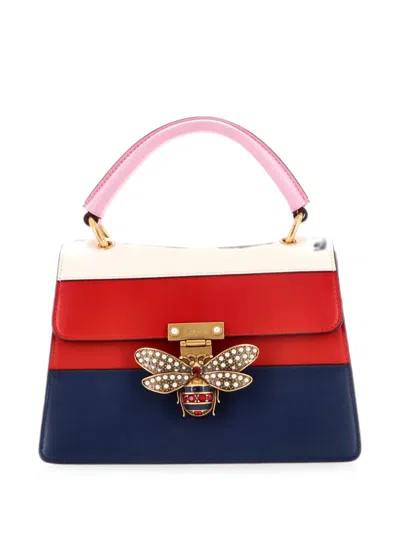 Pre-owned Gucci Queen Margaret Top Handle Bag Colorblock Leather Small Satchel In Multi