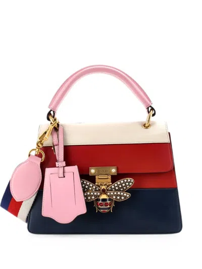 Pre-owned Gucci Queen Margaret Top Handle Bag Colorblock Leather Small Satchel In Multi