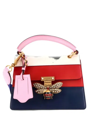 Pre-owned Gucci Queen Margaret Top Handle Bag Colorblock Leather Small Satchel In Multicolour