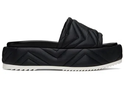 Pre-owned Gucci Quilted Angelina Platform 55 Mm Sandal (women's) Sneakers In Black