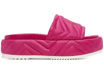Pre-owned Gucci Quilted Angelina Platform 55 Mm Sandal (women's) Sneakers In Lovely Pink