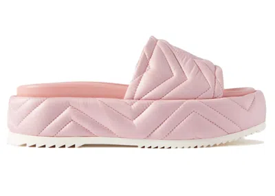 Pre-owned Gucci Quilted Angelina Platform 55 Mm Sandal (women's) Sneakers In Powder Pink