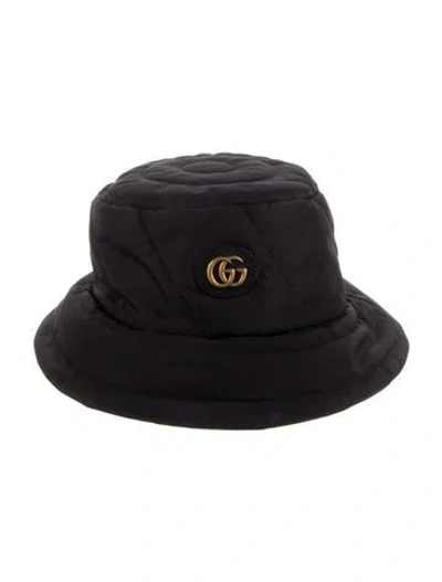 Pre-owned Gucci Quilted Bucket Hat In Black