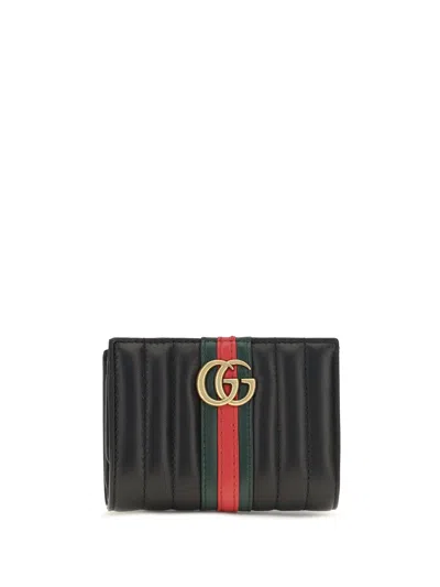 Gucci Quilted Calf Leather Wallet In Black