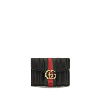 Gucci Quilted Calf Leather Wallet In Black
