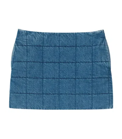 Gucci Quilted Denim Miniskirt In Blue