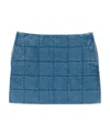 Gucci Quilted Denim Miniskirt In Blue