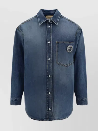 GUCCI QUILTED DENIM SHIRT JEWELS