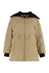 Gucci Quilted Down Jacket In Brown