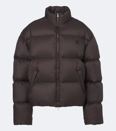 Gucci Quilted Down Jacket In Brown