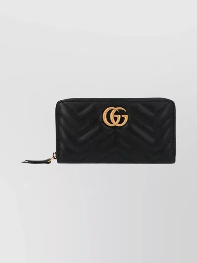 Gucci Quilted Gg Marmont 2.0 Wallet In Black